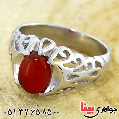 انگشتر عقیق یمنی مردانه لوکس اسلیمی _کد:10065