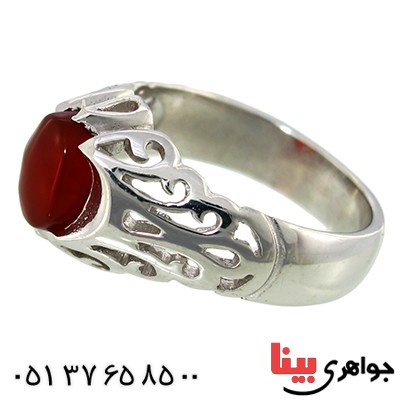 انگشتر عقیق یمنی مردانه لوکس اسلیمی _کد:10065