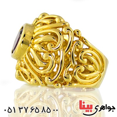 انگشتر آمتیست زنانه مانی ایتالیایی مدل اژدها _کد:10076