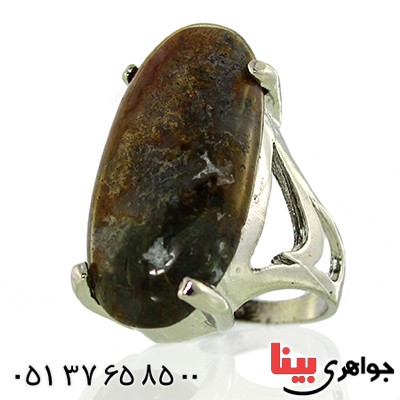 نگین انگشتر عقیق خزه ای خوشرنگ درشت _کد:10082