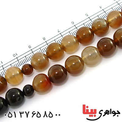 تسبیح عقیق قهوه ای 33 دانه ای خوشرنگ و درشت _کد:10114
