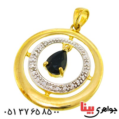 گردنبند یاقوت کبود زنانه مانی ایتالیایی مدل پاندولی _کد:10115