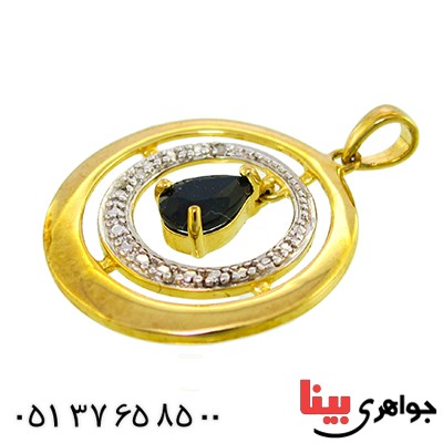 گردنبند یاقوت کبود زنانه مانی ایتالیایی مدل پاندولی _کد:10115