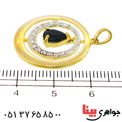 گردنبند یاقوت کبود زنانه مانی ایتالیایی مدل پاندولی _کد:10115