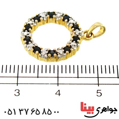 گردنبند یاقوت کبود زنانه مانی ایتالیایی مدل گلریز دایره ای _کد:10117