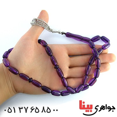 تسبیح سندلوس بنفش 33 دانه ای استوانه ای درشت _کد:10118