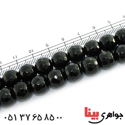 تسبیح عقیق سیاه (اونیکس) 33 دانه ای تراش دار درشت _کد:10130
