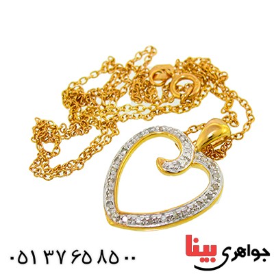 سرویس الماس زنانه مانی ایتالیایی برلیان کاری مدل قلب _کد:10134