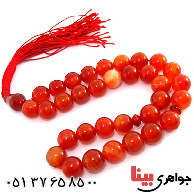 تسبیح عقیق سلیمانی 33 دانه ای درشت و سنگین _کد:10135