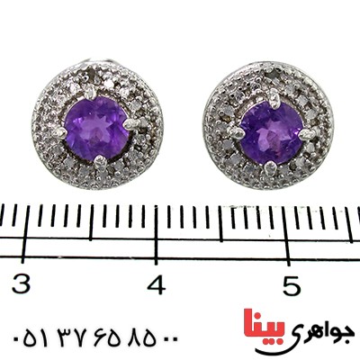 گوشواره آمتیست زنانه مانی ایتالیایی مدل شهره _کد:10136