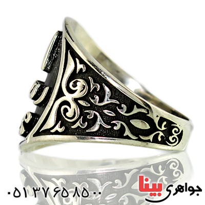انگشتر نقره مردانه درشت مزین به نقش مهر پیامبر(ص) _کد:10138