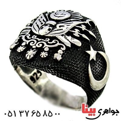 انگشتر نقره مردانه درشت مدل عقاب _کد:10139