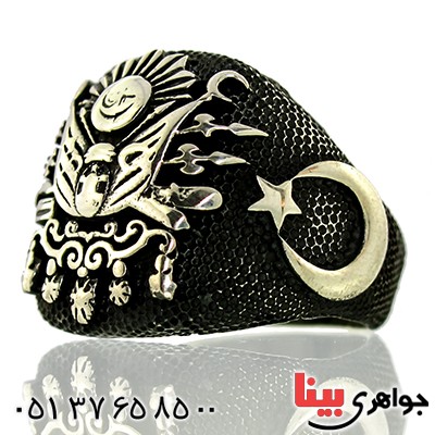انگشتر نقره مردانه درشت مدل عقاب _کد:10139