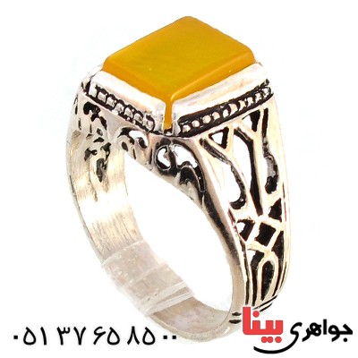انگشتر عقیق شرف الشمس مردانه مدل کلاسیک _کد:10152