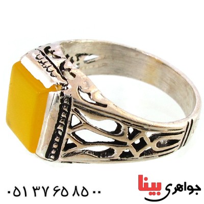 انگشتر عقیق شرف الشمس مردانه مدل کلاسیک _کد:10152