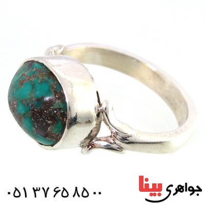 انگشتر فیروزه نیشابوری شجری دور ساده _کد:10158