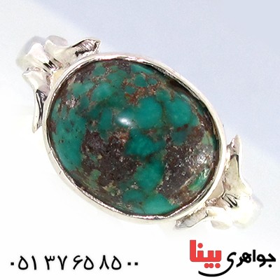 انگشتر فیروزه نیشابوری شجری دور ساده _کد:10158