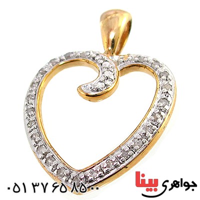 گردنبند الماس میکرو زنانه مانی ایتالیایی مدل قلب _کد:10160
