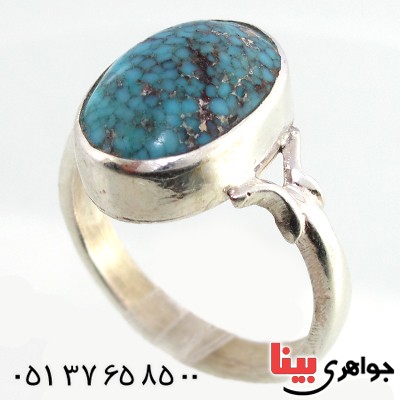 انگشتر فیروزه نیشابوری شجری مردانه درشت سنتی _کد:10166
