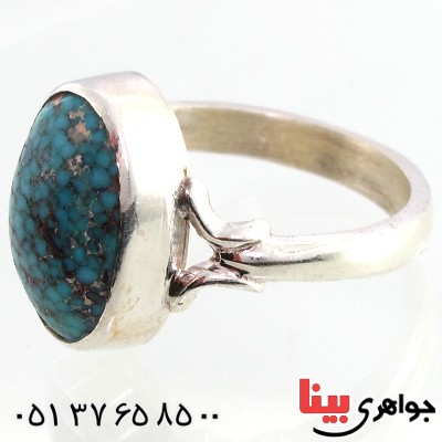 انگشتر فیروزه نیشابوری شجری مردانه درشت سنتی _کد:10166