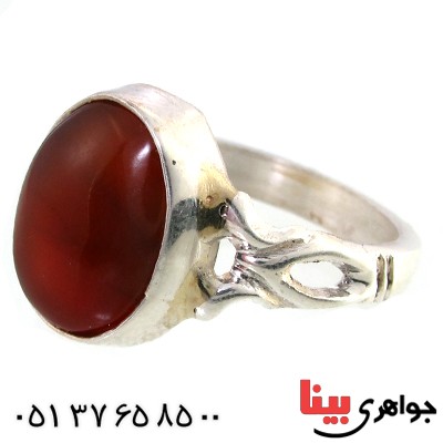انگشتر عقیق یمنی مردانه سنتی دور ساده _کد:10178