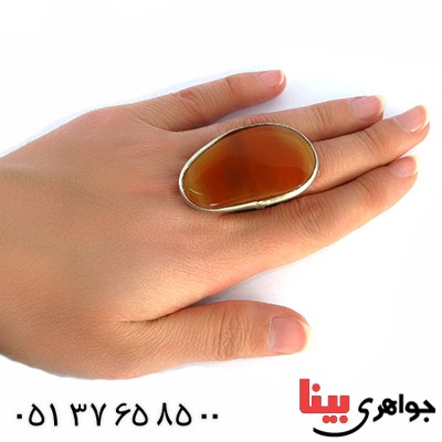 نگین انگشتر عقیق قرمز درشت با تراش خاص _کد:10183