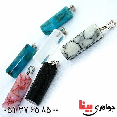 گردنبند چند جواهر استوانه ای پکیج سنگ درمانی _کد:10184