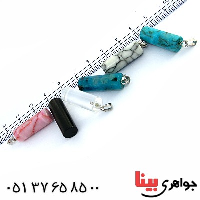 گردنبند چند جواهر استوانه ای پکیج سنگ درمانی _کد:10184