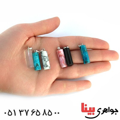 گردنبند چند جواهر استوانه ای پکیج سنگ درمانی _کد:10184