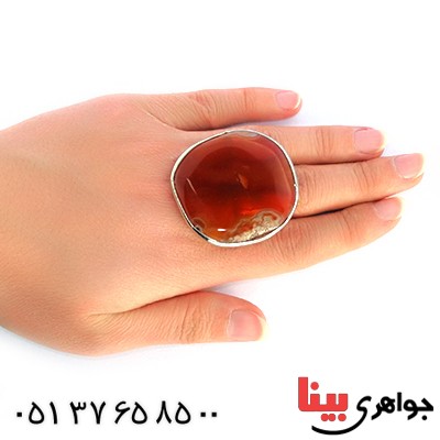نگین انگشتر عقیق قرمز درشت با تراش خاص _کد:10188
