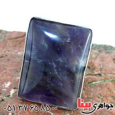 نگین انگشتر آمتیست خوشرنگ و درشت مستطیلی _کد:10195
