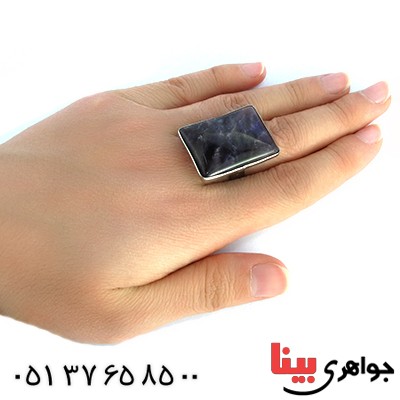 نگین انگشتر آمتیست خوشرنگ و درشت مستطیلی _کد:10195