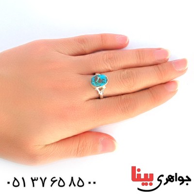 انگشتر فیروزه نیشابوری شجری دور ساده _کد:10198