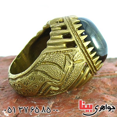 انگشتر مردانه درشت با نگین هفت رنگ _کد:10203