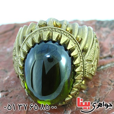 انگشتر مردانه درشت با نگین هفت رنگ _کد:10203