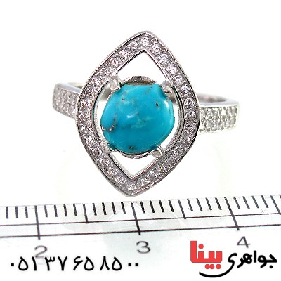 انگشتر فیروزه نیشابوری زنانه مدل چشم _کد:10207