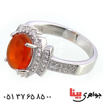 انگشتر عقیق یمنی زنانه مدل تاج _کد:10212