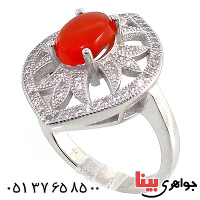 انگشتر عقیق یمنی زنانه درشت مدل ملکه _کد:10217