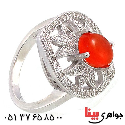 انگشتر عقیق یمنی زنانه درشت مدل ملکه _کد:10217
