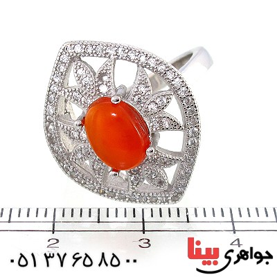 انگشتر عقیق یمنی زنانه درشت مدل ملکه _کد:10217