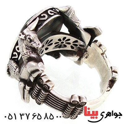 انگشتر جید سبز مردانه سنگین ایران باستان _کد:10220