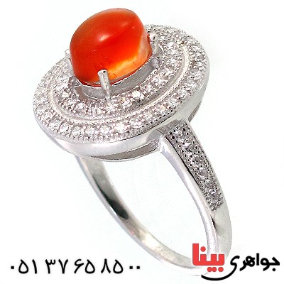 انگشتر عقیق یمنی زنانه مدل آرمیلا _کد:10224