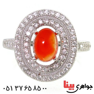انگشتر عقیق یمنی زنانه مدل آرمیلا _کد:10224
