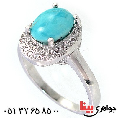 انگشتر فیروزه نیشابوری زنانه مدل آذین _کد:10225