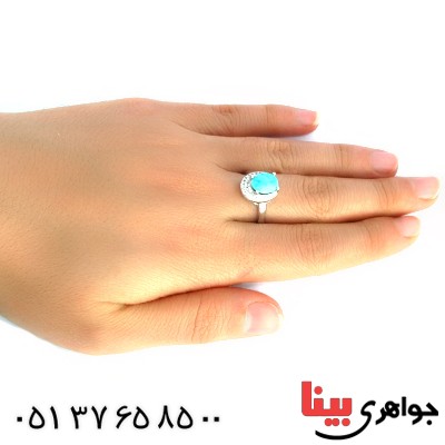 انگشتر فیروزه نیشابوری زنانه مدل آذین _کد:10225