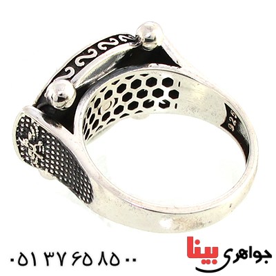 انگشتر نقره مردانه مدل فروهر میناکاری شده _کد:10226