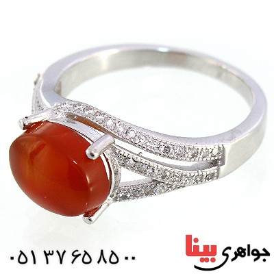 انگشتر عقیق یمنی زنانه مدل فروزان _کد:10230