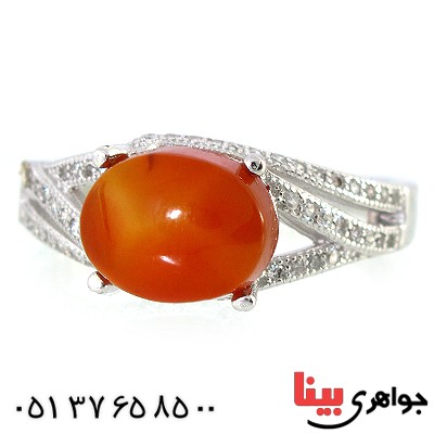 انگشتر عقیق یمنی زنانه مدل فروزان _کد:10230