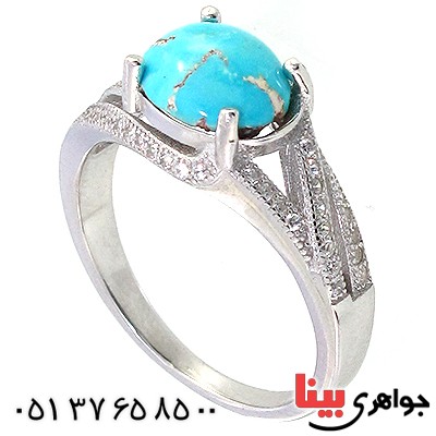 انگشتر فیروزه نیشابوری زنانه مدل روشان _کد:10231