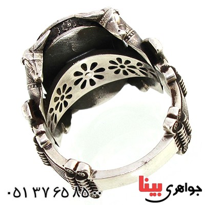 انگشتر جید سبز مردانه سنگین ایران باستان _کد:10232